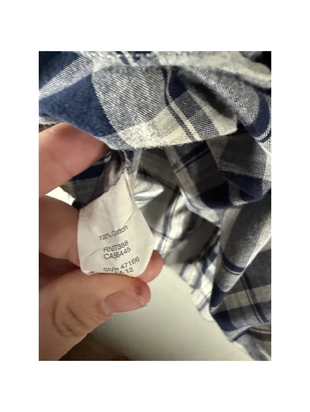 J.Crew Mens XS Tailored Plaid Button Down Shirt Navy White Cotton